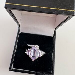 Bomb Party The Elsa Ring RG89759 Lavender Topaz CZ Rhodium Plating